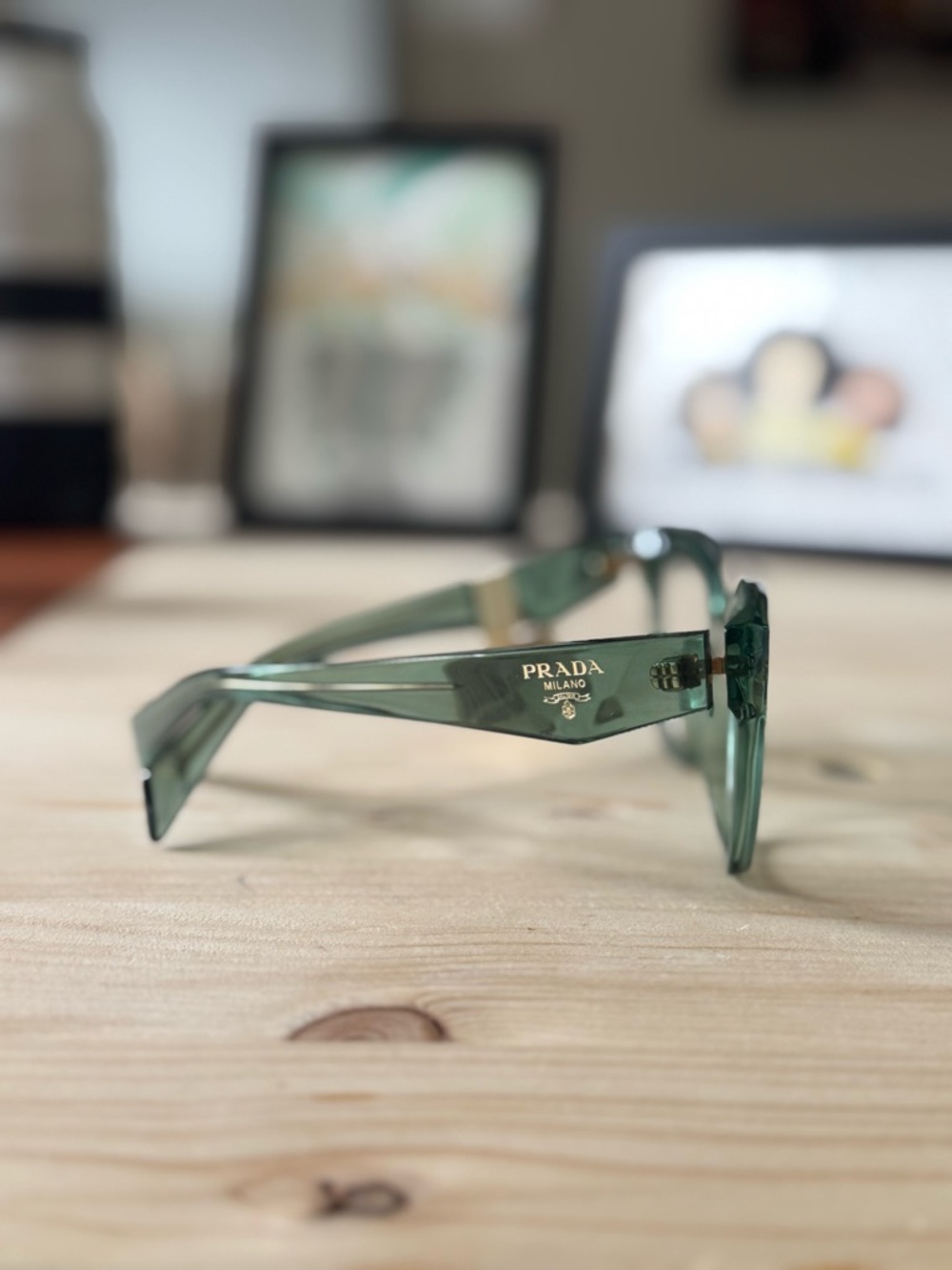 Prada Green Reading Glasses Cat Eye Frames - Picture 2 of 7